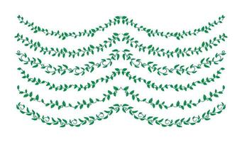 handgezeichnete grenzenelemente set sammlung, floraler wirbelverzierungsvektor vektor