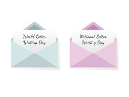 kuvert, världen brevskrivande dag, papper, gratulationskort vektor