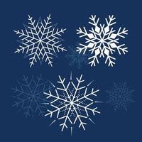 snö kristaller former faller i jul vektor