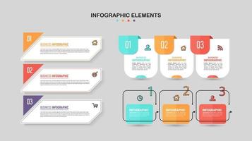 samling av infographics element designmall vektor