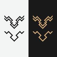 Hirschgeweih einfache Linienstil-Logo-Design-Vorlage vektor