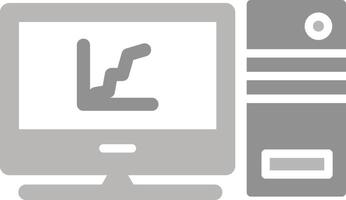 Bildschirmvektorsymbol für Diagrammlinie vektor