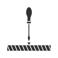 Schraubendreher, drehen Sie das Schraubensymbol. Silhouette-Symbol. negativer Raum. isolierte Vektorgrafik vektor