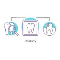 tandvård koncept ikon. stomatologi idé tunn linje illustration. tanddiagnostik och behandling. vektor isolerade konturritning