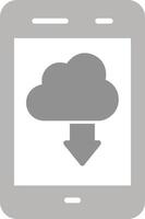 moln med nedåt pil vektor ikon
