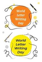läskunnighet, världsskrivande dag, skrivbrevsdag vektor