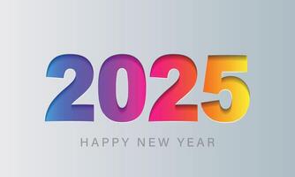 Lycklig ny år 2025. vektor bakgrund. broschyr eller kalender omslag design mall.