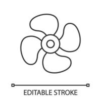 Lineares Symbol für die Belüftung. Abluftventilator. dünne Linie Abbildung. Ventilator. Turbine, Propeller. Kontursymbol. Vektor isolierte Umrisszeichnung. bearbeitbarer Strich