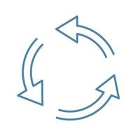 Klimaanlage Farbsymbol. kreisförmiger Pfeil. Luftzirkulation. Lüftungszeichen. Drehung. isolierte Vektorillustration vektor