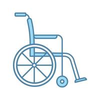 Rollstuhl-Farbsymbol. Rollstuhl. Rollstuhl. Behinderung. Handicap-Ausrüstung. Mobilitätshilfe. isolierte Vektorillustration vektor