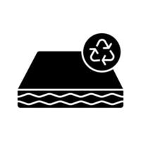 Symbol für ökologisches Matratzenrecycling. recycelbare und wiederverwendbare umweltfreundliche Matratze. Silhouette-Symbol. negativer Raum. isolierte Vektorgrafik vektor