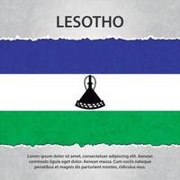 Lesotho-Flagge auf zerrissenem Papier vektor