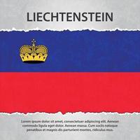 Liechtenstein-Flagge auf zerrissenem Papier vektor