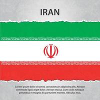 Iranische Flagge auf zerrissenem Papier vektor