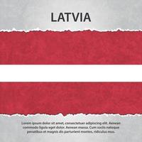 Lettland-Flagge auf zerrissenem Papier vektor