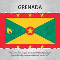 Grenada-Flagge auf zerrissenem Papier vektor