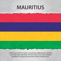 Mauritius flagga på trasigt papper vektor