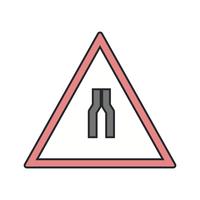 Vector Road smalnar på båda sidor Road Sign Icon