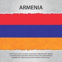 Armenien-Flagge auf zerrissenem Papier vektor