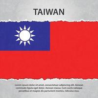 Taiwan flagga på trasigt papper vektor