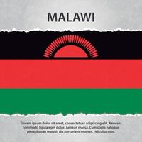 Malawi-Flagge auf zerrissenem Papier vektor