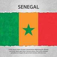 Senegal-Flagge auf zerrissenem Papier vektor