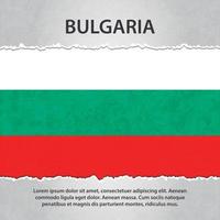 Bulgarien-Flagge auf zerrissenem Papier vektor