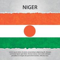 nigers flagga på trasigt papper vektor