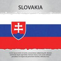 Slowakei-Flagge auf zerrissenem Papier vektor
