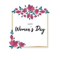 Happy Women's Day Blumenrahmen vektor
