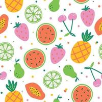 frukt seamless mönster. frukt bakgrund vektor