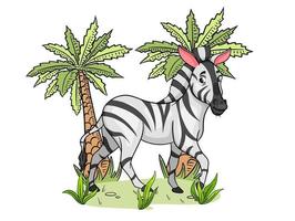 Tiercharakter lustiges Zebra im Cartoon-Stil. Kinderillustration. vektor