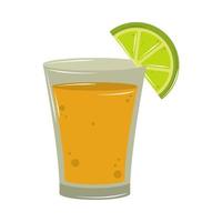 Tequila-Getränk und Zitrone vektor