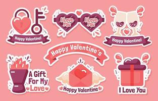 Valentinstag Sticker Sammlung vektor
