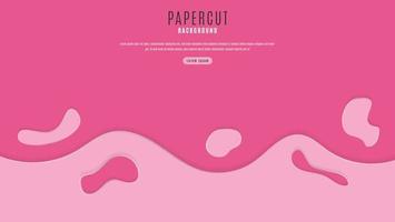 minimaler rosa Schleim-Papierschnitt-Stil-Design-Hintergrund vektor