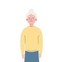 gammal kvinna stående vektor