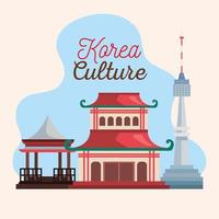 Sehenswürdigkeiten der koreanischen Kultur vektor