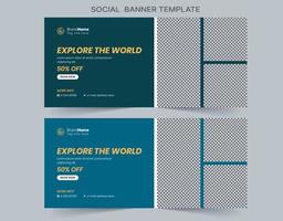 Social-Media-Marketing-Webbanner, digitales Marketing-Cover-Banner-Vorlagendesign vektor