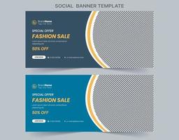 sociala medier marknadsföring webbbanner, digital marknadsföring cover banner mall design vektor