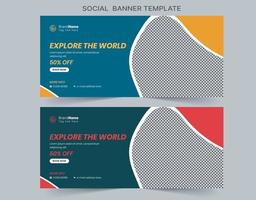 Social-Media-Marketing-Webbanner, digitales Marketing-Cover-Banner-Vorlagendesign vektor