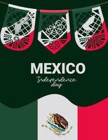 Mexiko-Unabhängigkeitstag-Karte vektor