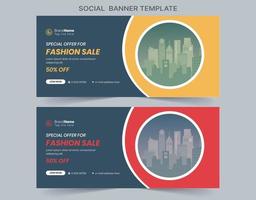 sociala medier marknadsföring webbbanner, digital marknadsföring cover banner mall design vektor