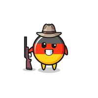 Deutschland Flagge Jäger Maskottchen hält eine Waffe vektor