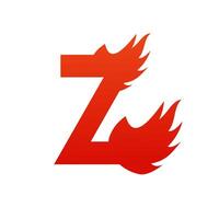 Brief z mit Feuer Logo Vorlage Illustration vektor