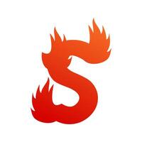 Brief s mit Feuer Logo Vorlage Illustration vektor