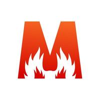 Brief m mit Feuer Logo Vorlage Illustration vektor