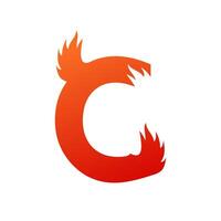 Brief c mit Feuer Logo Vorlage Illustration vektor