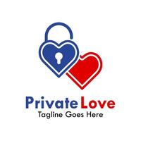 Privat Liebe Design Logo Vorlage Illustration vektor