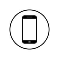 Handy, Smartphone Symbol Vektor auf Kreis Linie