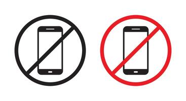 Nein Handy Bereich Zeichen Symbol. Wende aus Smartphone Symbol. Handy, Mobiltelefon Telefon Sperre Vektor